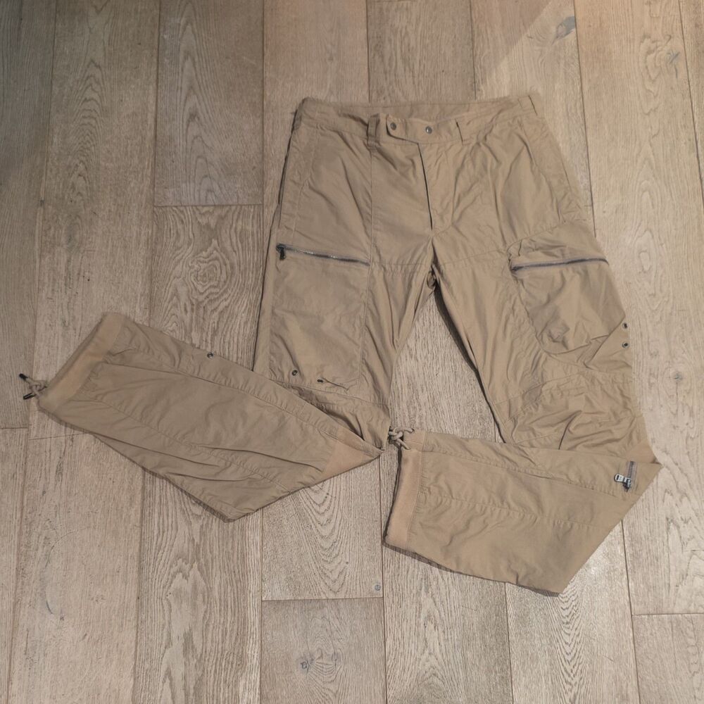 VTG Ralph Lauren RLX Men's Tan Technical Cargo Pants Multi-Pocket Gorpcore 32L